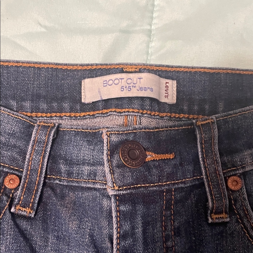 Levi's Dark Blue Bootcut Jeans with Orange Stitching